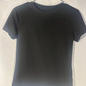 SHEIN Black Short Sleeve Fitted Tee Size S